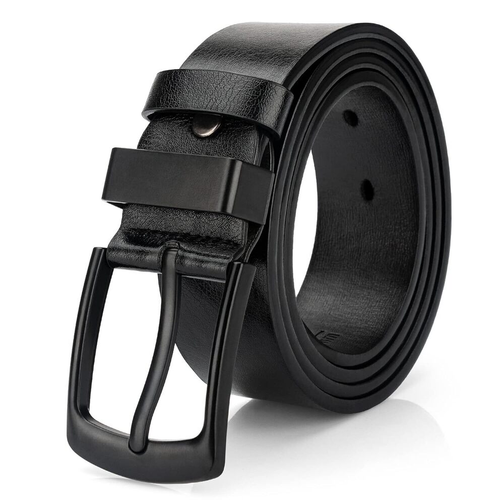 Black PU Leather Belt for Men Casual Dress Wear Size M